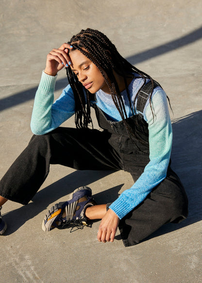 Noisy May - Black Denim Zip Front Dungarees