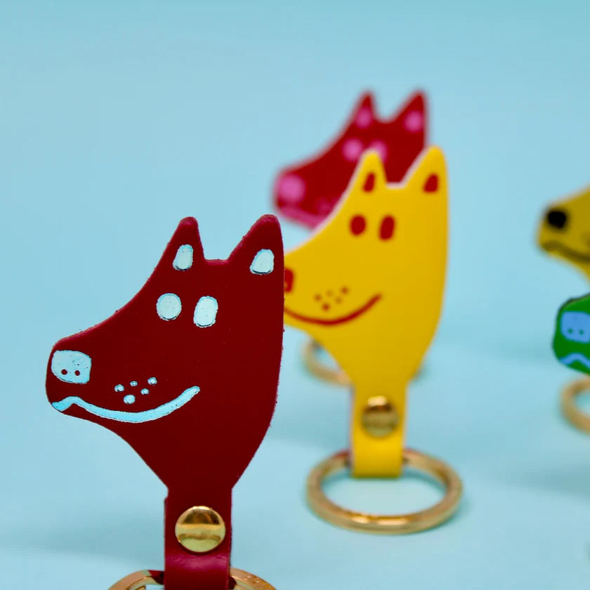 Ark Colour Design - Dog Head Magenta Key Fob