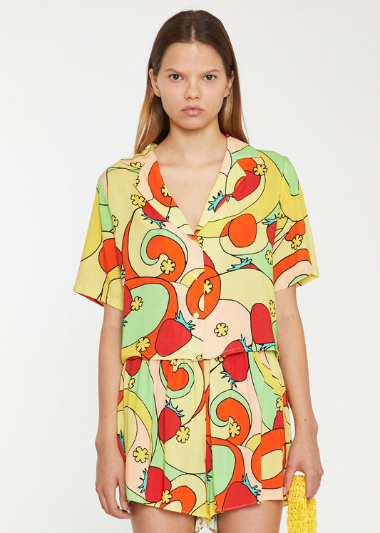 Glamorous - Psychedelic Fruit Print Ladies Shirt