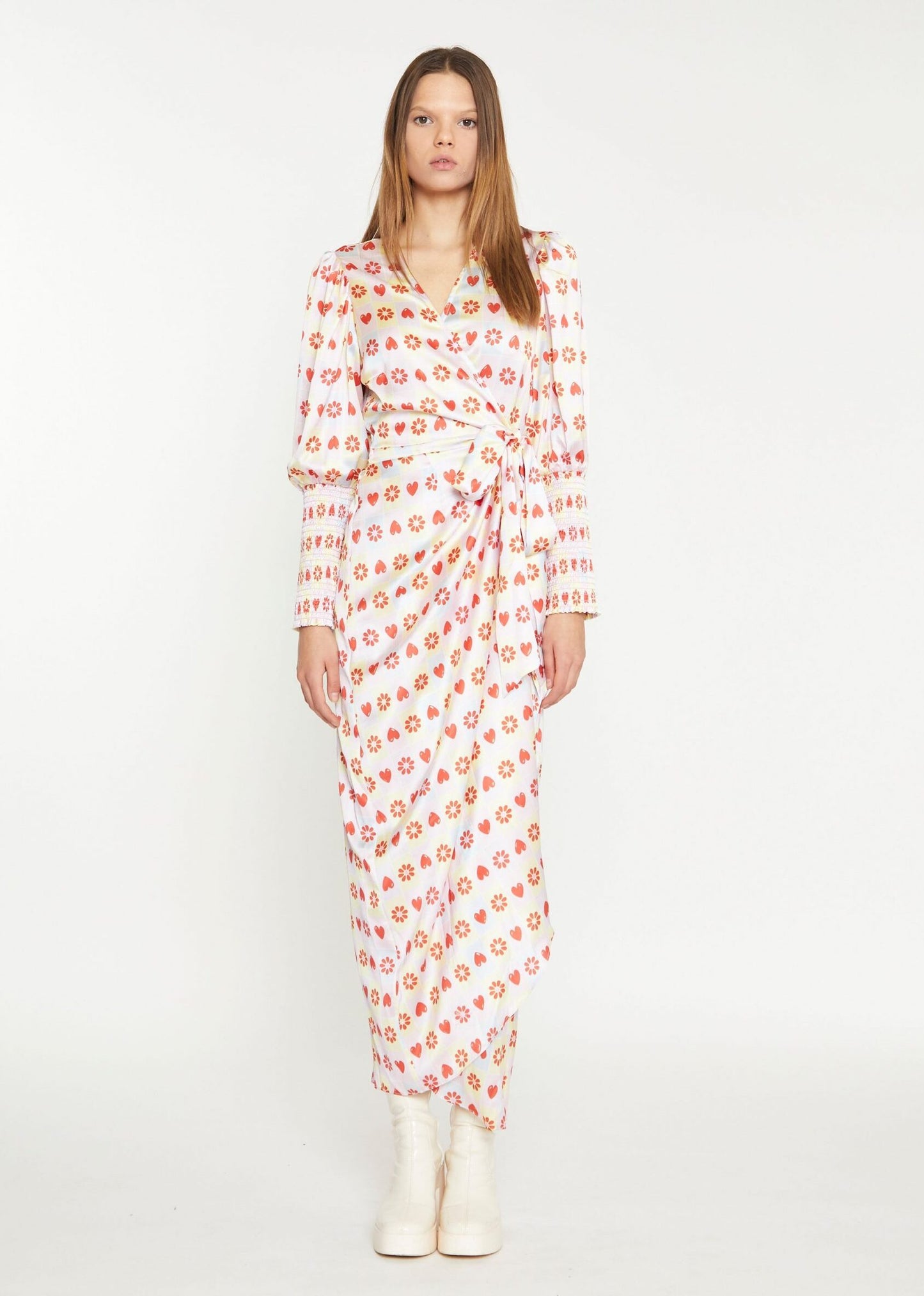 Glamorous - Pastel Tile Print Wrap Dress