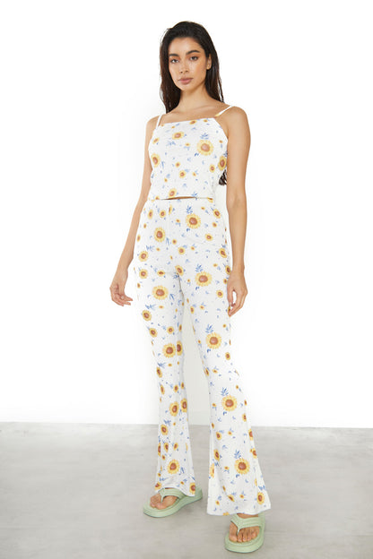 glamorous ribbed sunflower flares