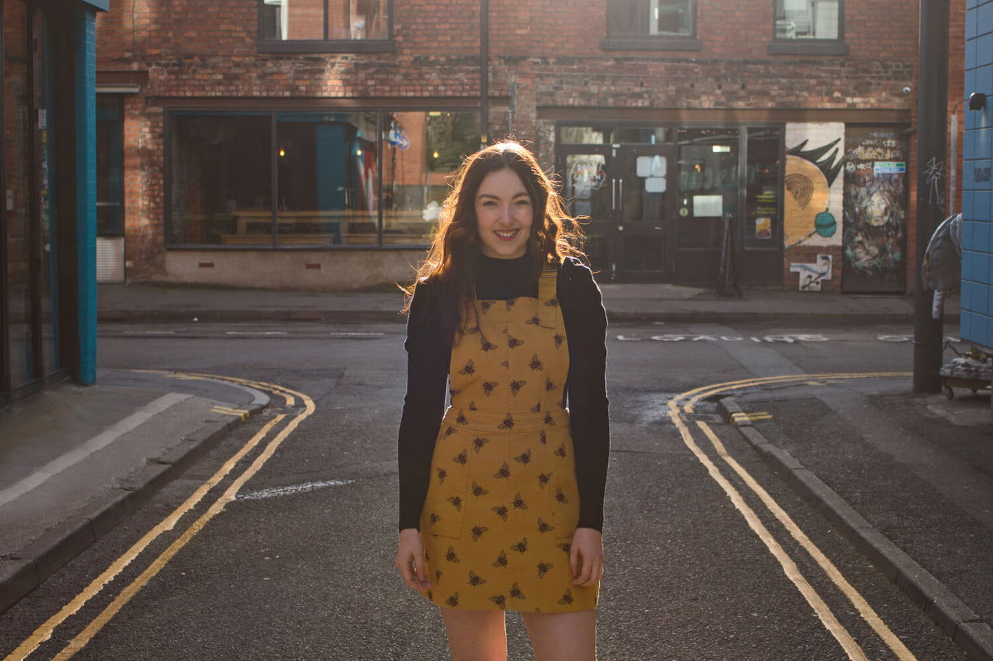 Run & Fly - Twill Gold Bee Pinafore