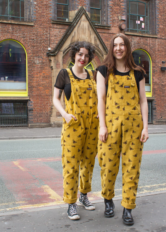 Run & Fly - Unisex Yellow Corduroy Bee Dungarees