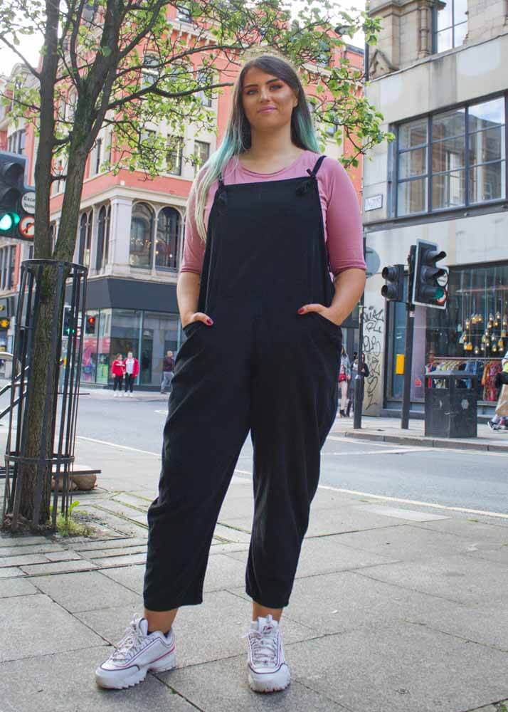 Thunder Egg - Black Corduroy Dungarees