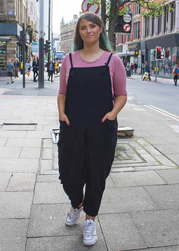Thunder Egg - Black Corduroy Dungarees