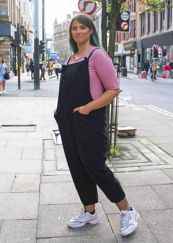 Thunder Egg - Black Corduroy Dungarees