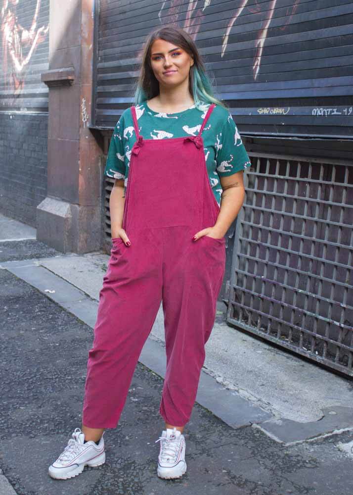 Thunder Egg - Burgundy Corduroy Dungarees