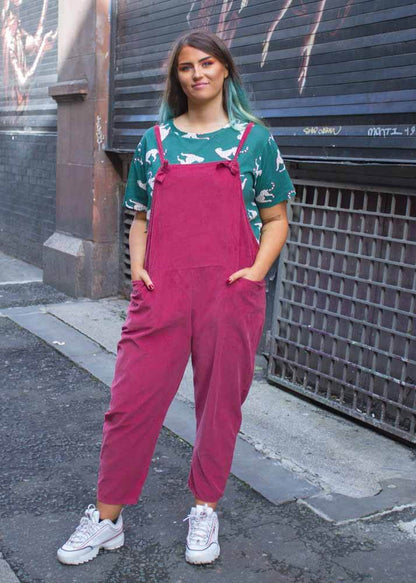Thunder Egg - Burgundy Corduroy Dungarees