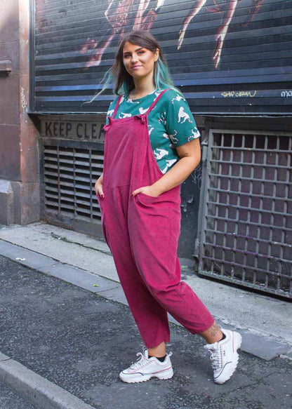 Thunder Egg - Burgundy Corduroy Dungarees