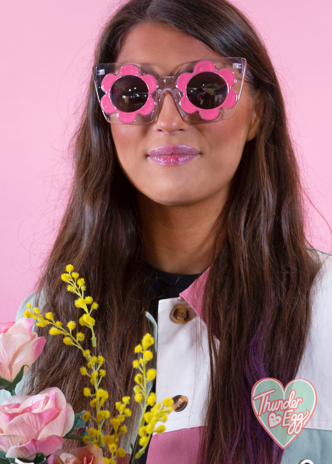 Thunder Egg Pink Daisy Sunglasses