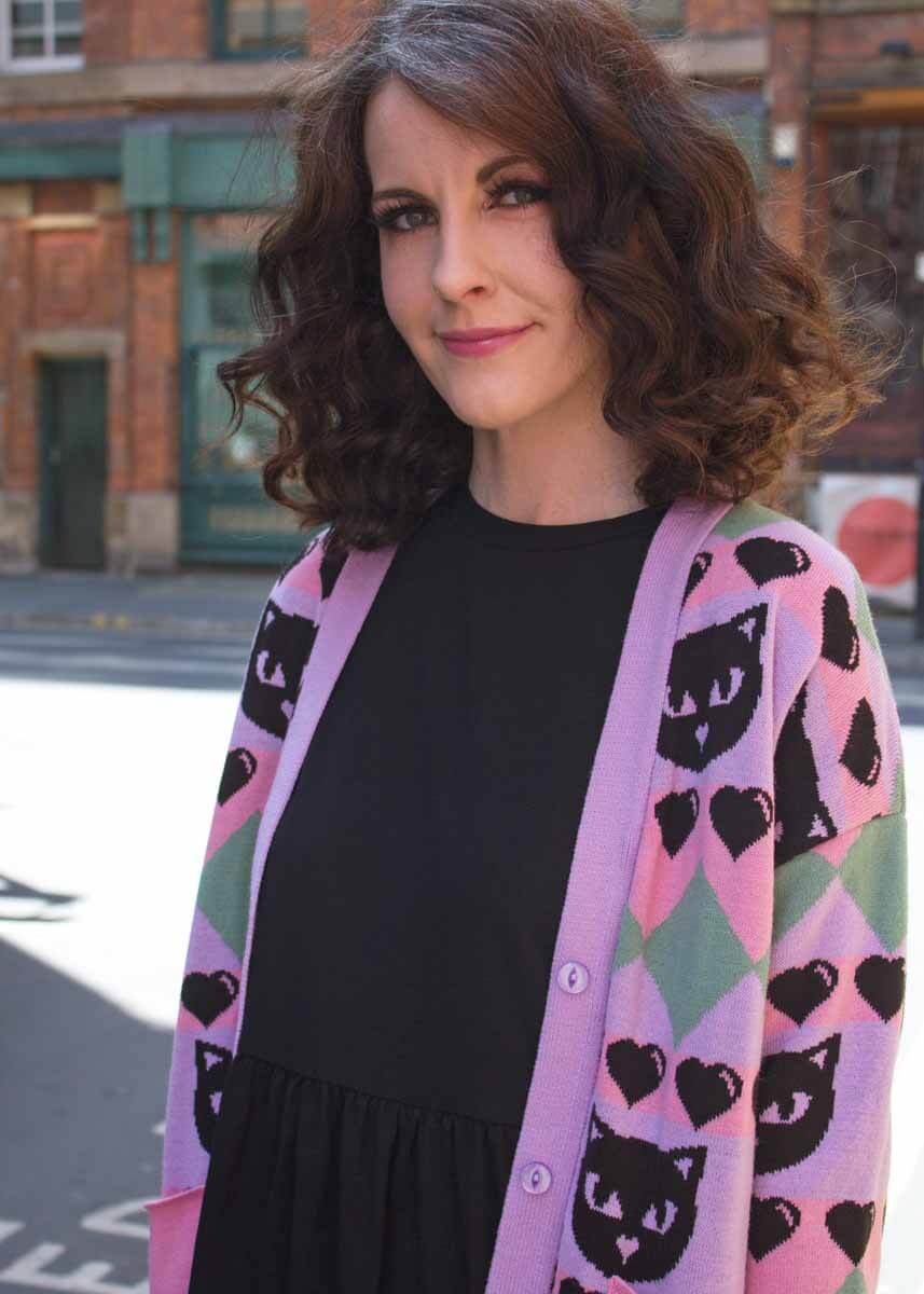Home of Rainbows - Pastel Kitty Knit Cardigan