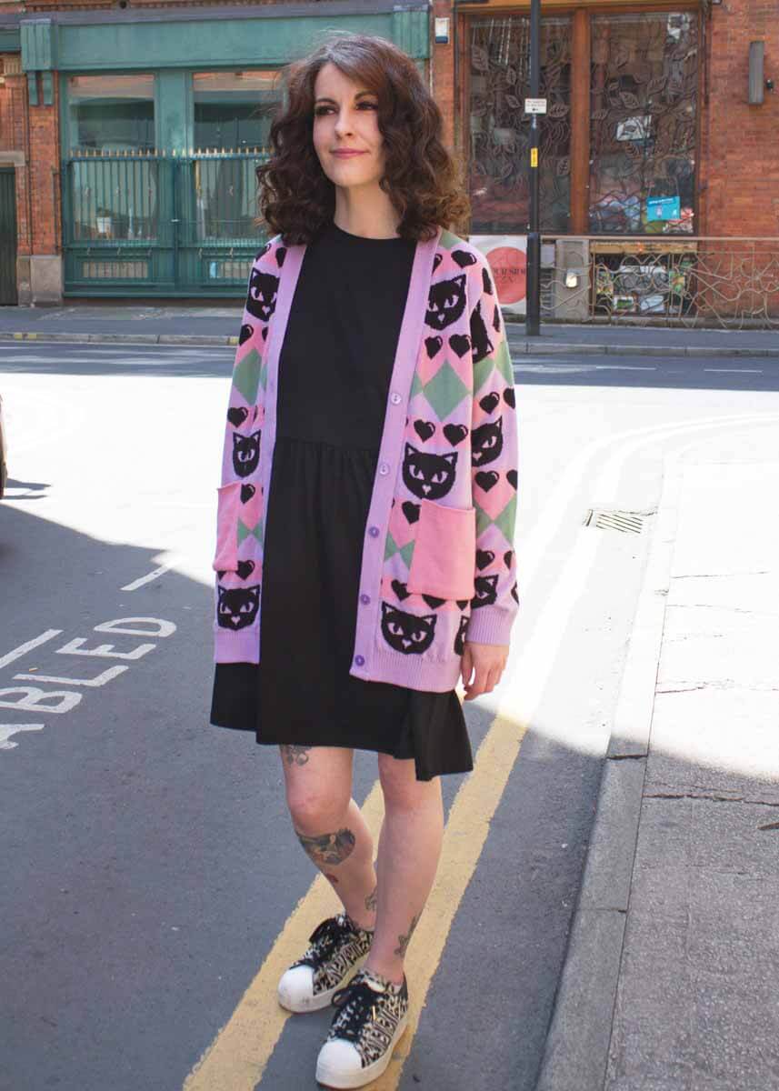 Home of Rainbows - Pastel Kitty Knit Cardigan