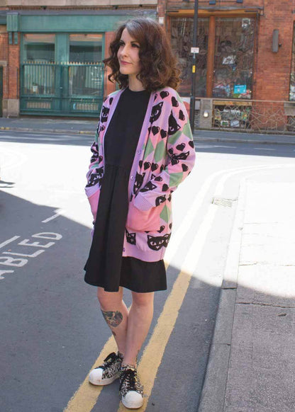 Home of Rainbows - Pastel Kitty Knit Cardigan