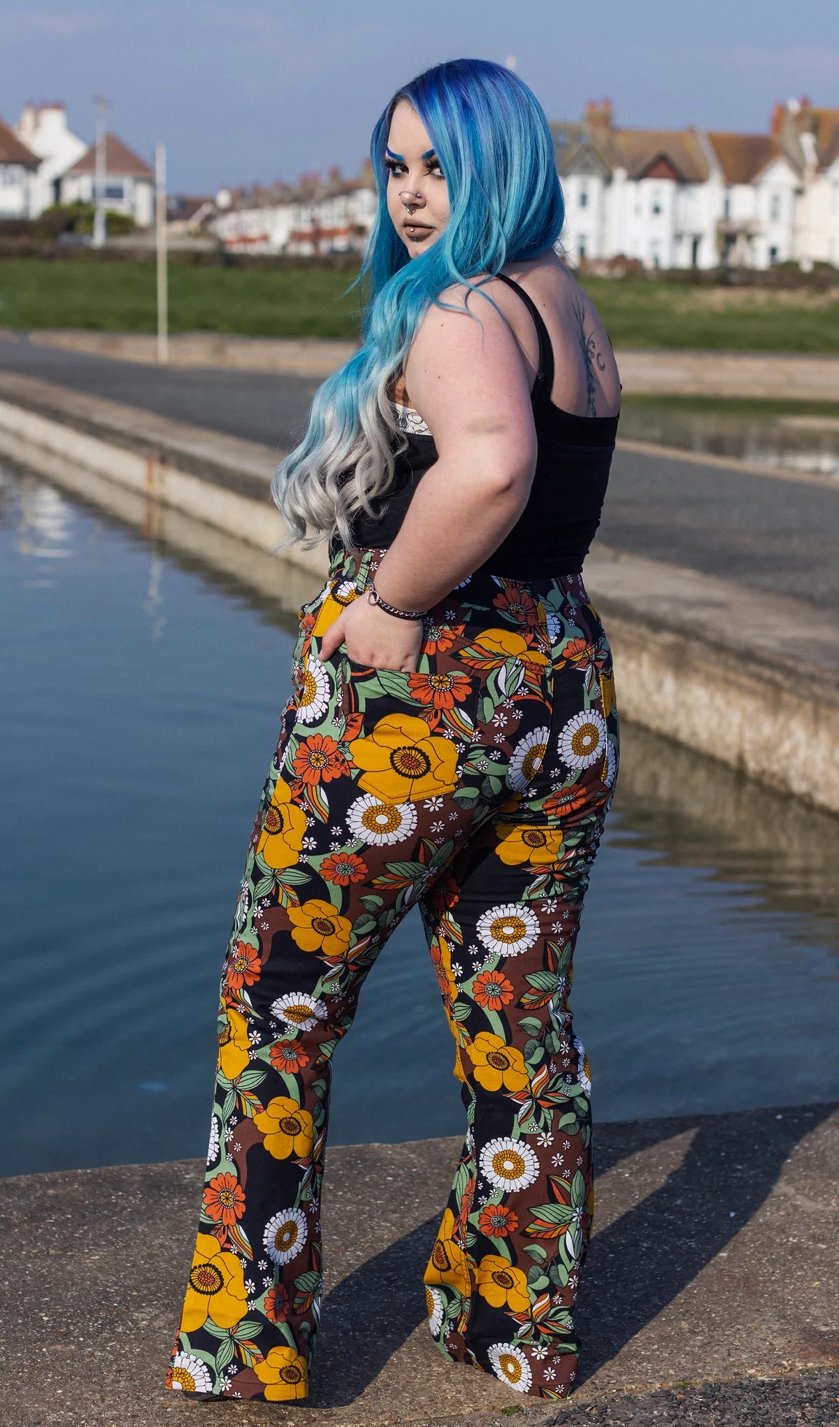 High waisted bell new arrivals bottom flare pants