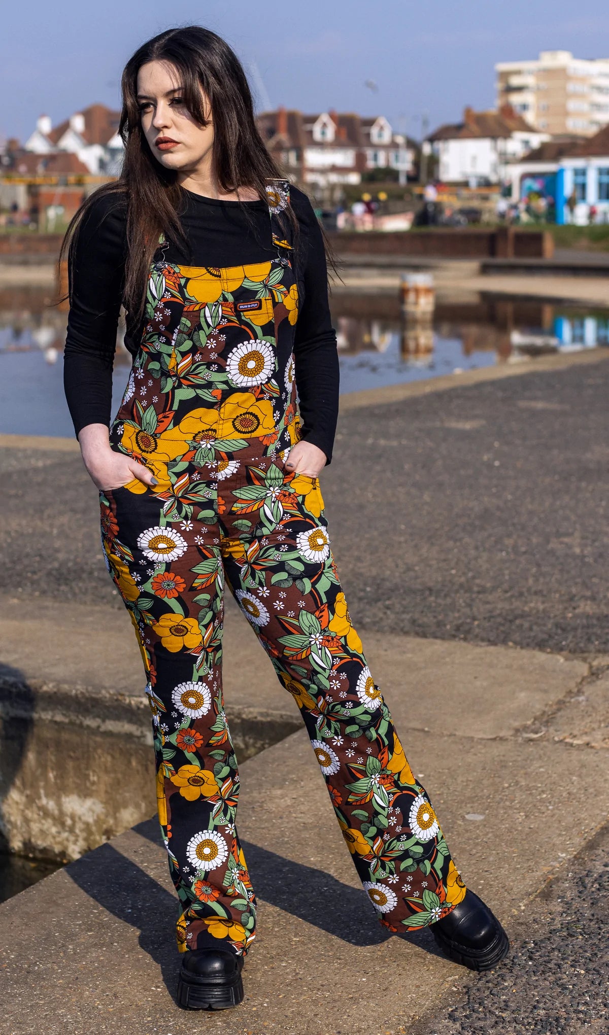 Flared 2025 dungarees uk