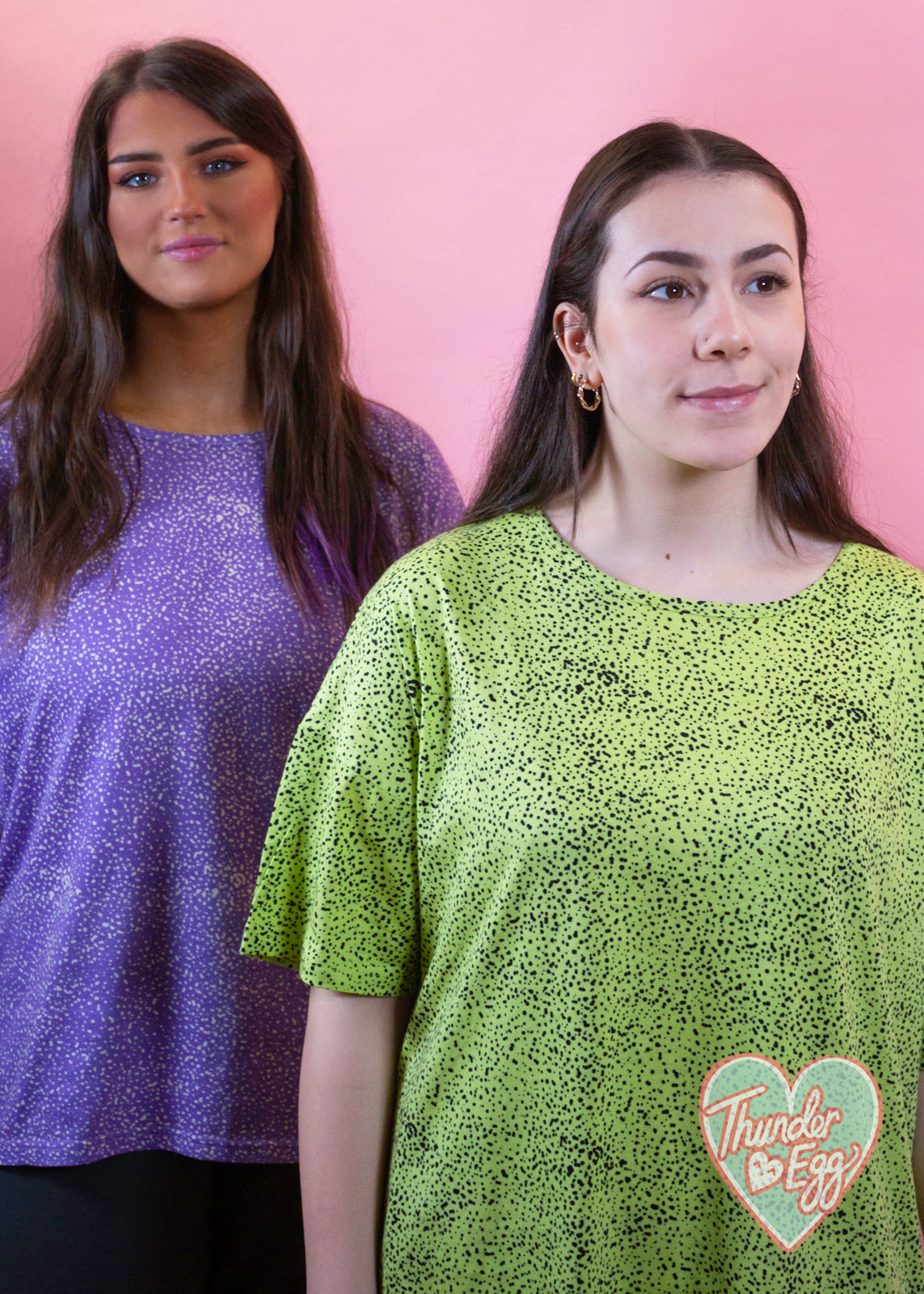 Noisy May - Lime Green Speckled Oversized Tee