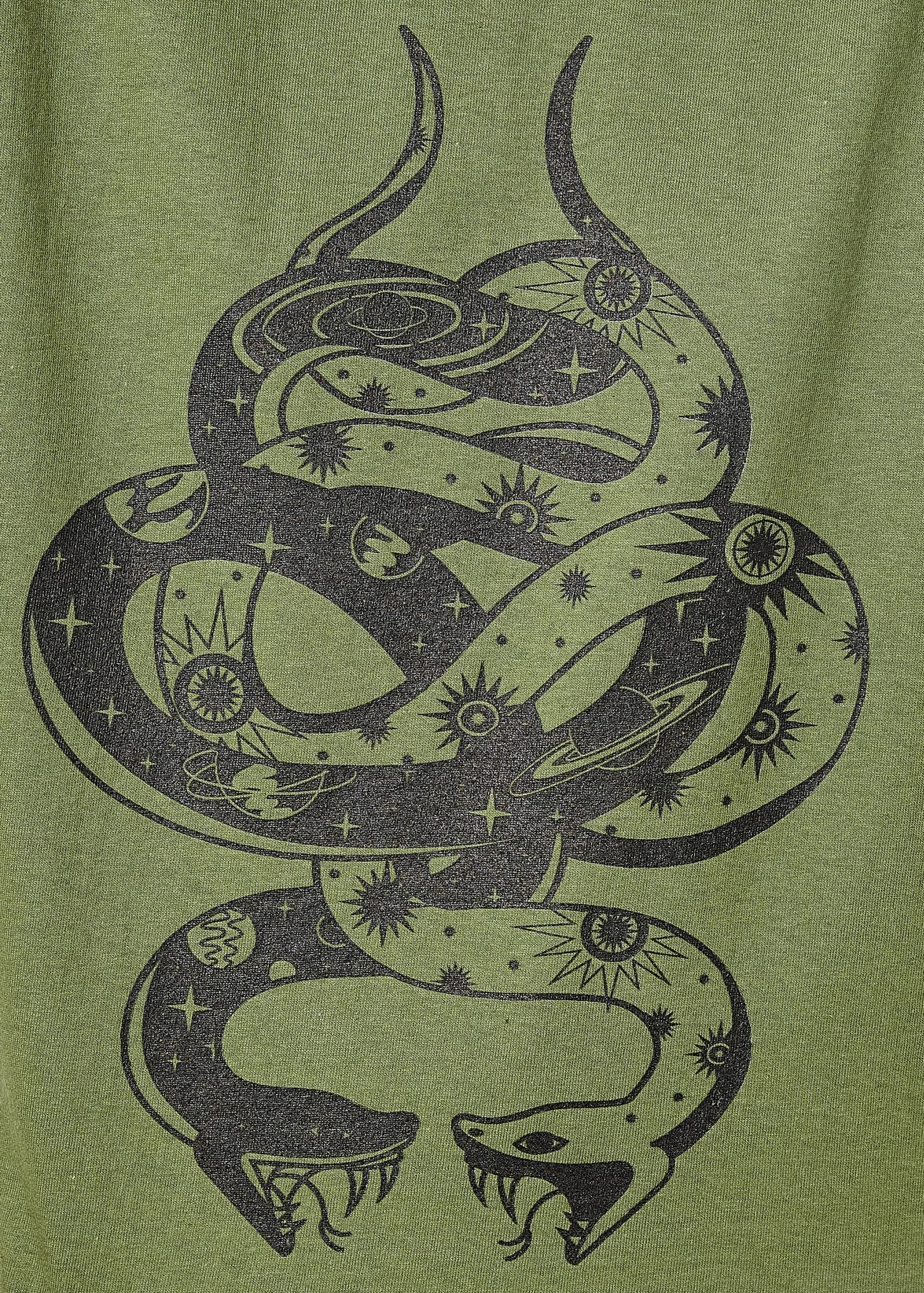 Daisy Street - Khaki Illustrated Snakes Tee