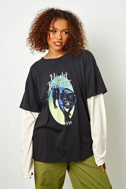 Daisy Street - Night Panther Skate Top