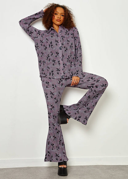 Daisy Street - 8-Ball Print Plisse Shirt